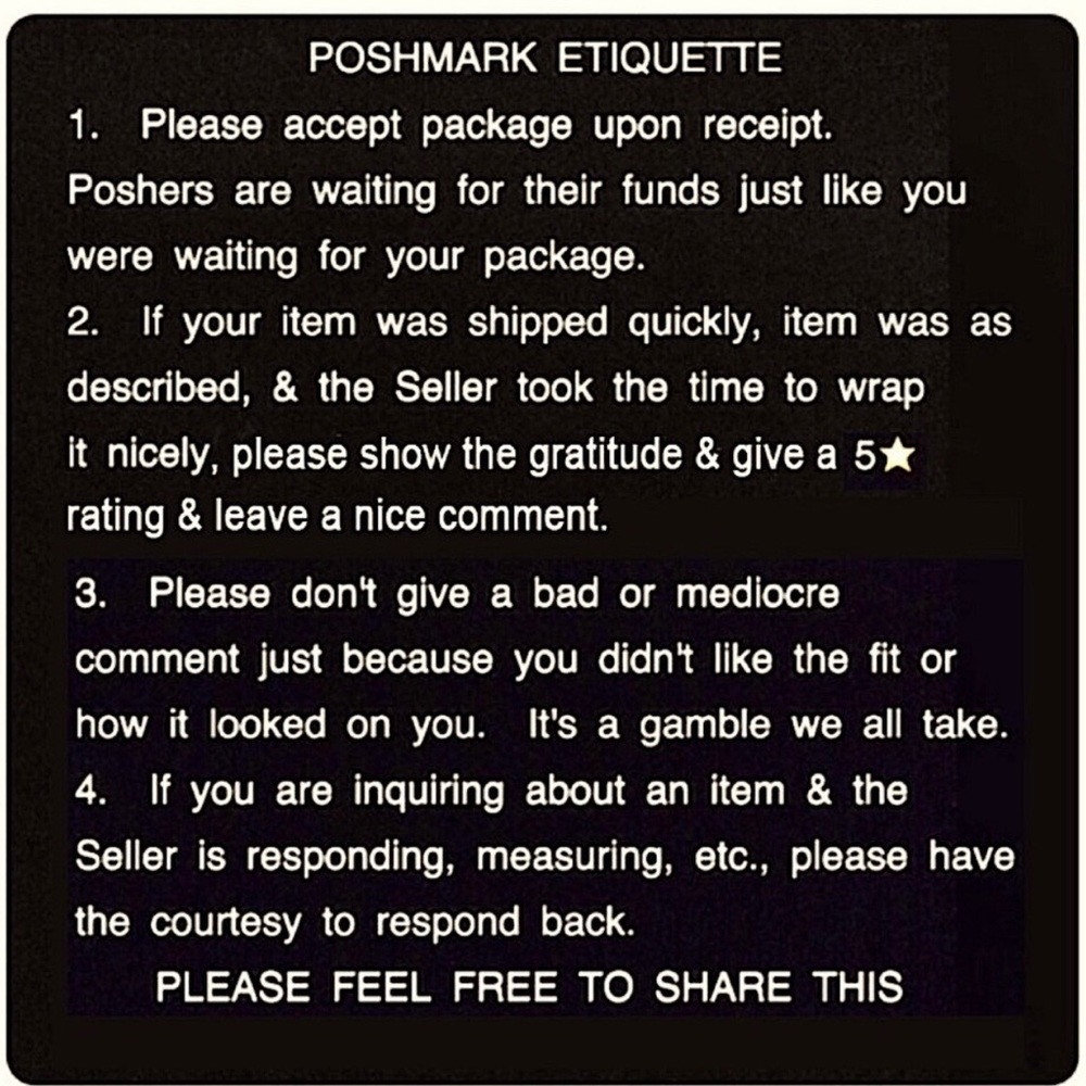 >>>POSHMARK ETIQUETTE<<<